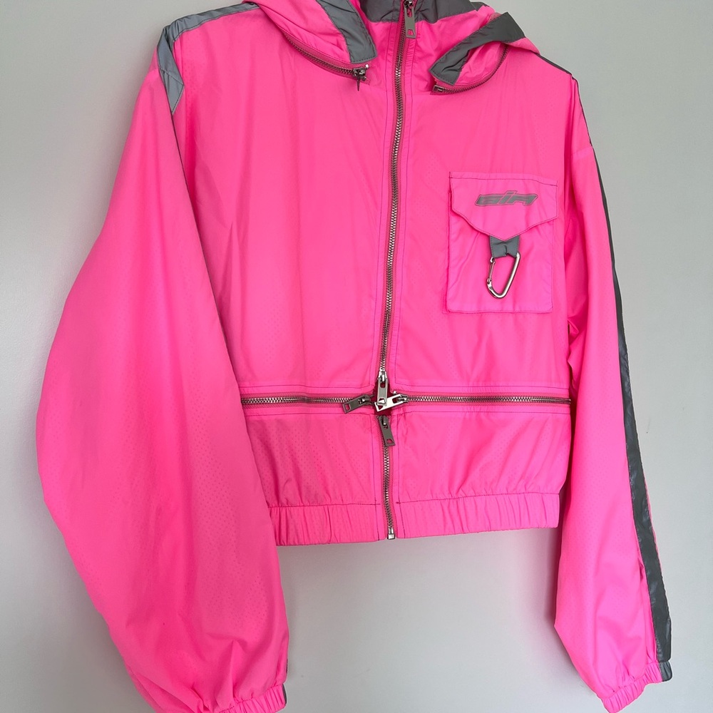 I.AM.GIA NEptune jacket Neon Pink Zipper Convertibe Windbreaker